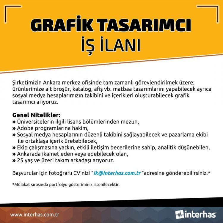 Grafik Tasarımcı ilanları interhas Grafik Tasarımcı Arıyor
