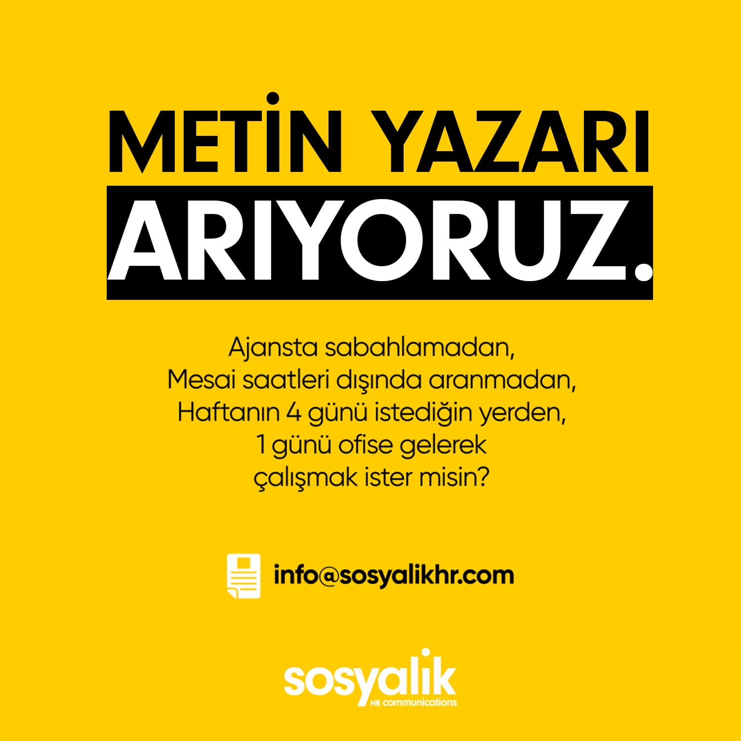Metin Yazarı İş İlanları Metin Yazarı Arayanlar