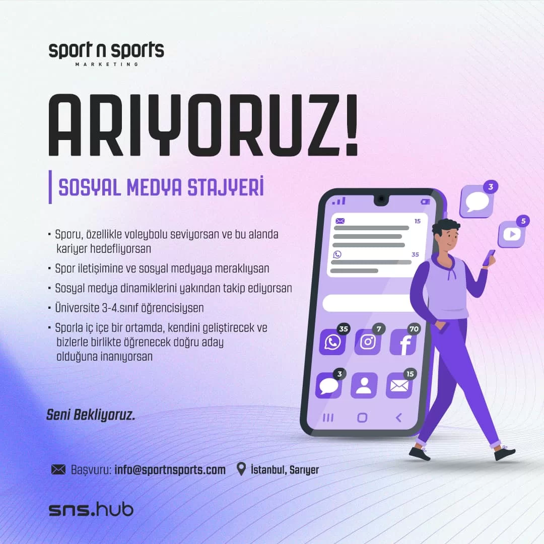 Sosyal Medya Stajyeri iş ilanları Sport n Sports