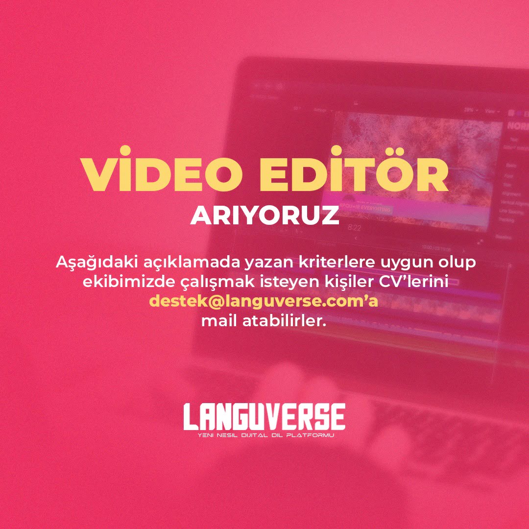 Uzaktan Çalışacak Video Kurgu Uzmanı arayanlar Uzaktan Çalışacak Video Kurgu Uzmanı iş ilanları