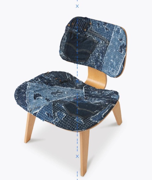 Levi’s kumaşlarıyla tasarlanan koltuklar