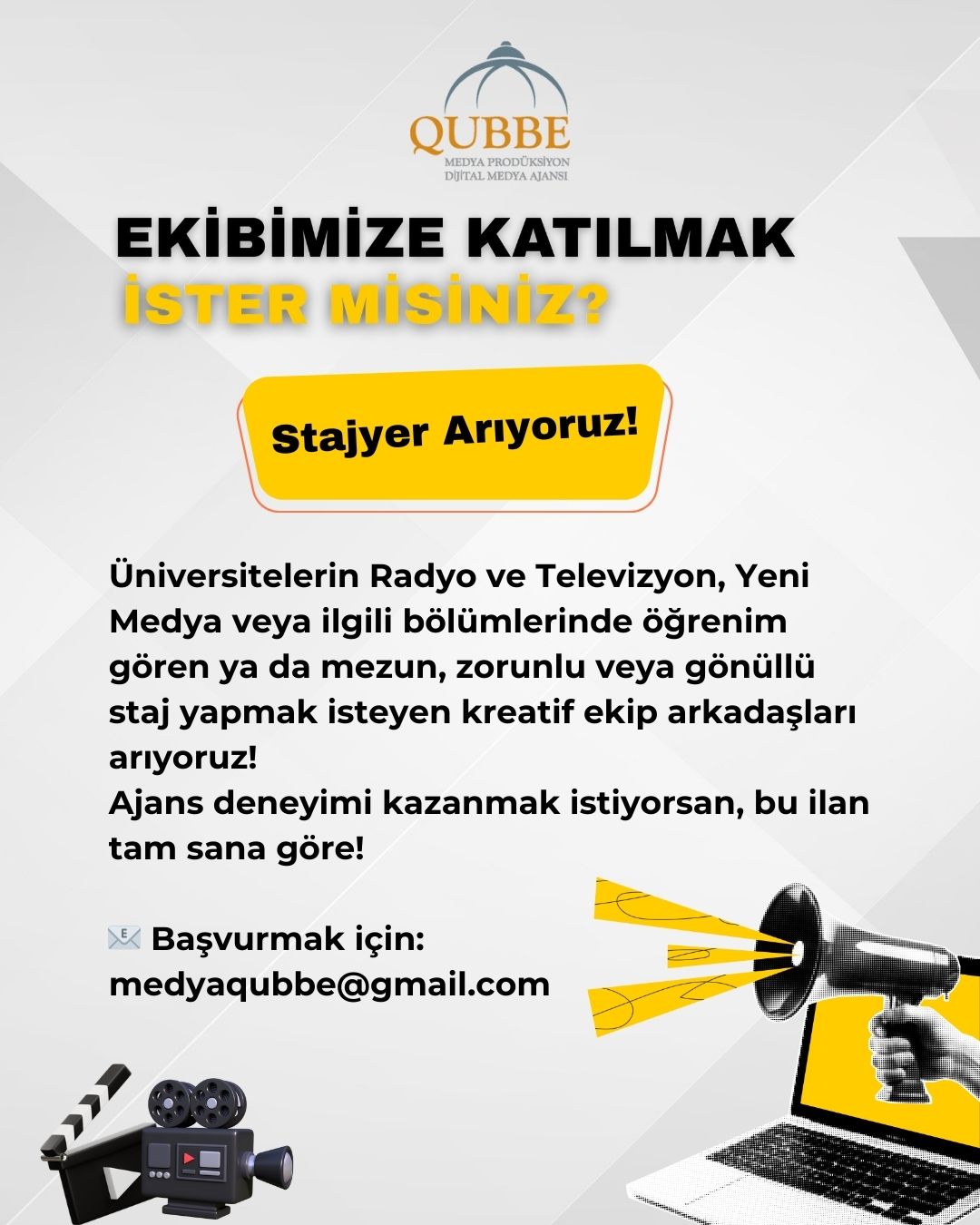 Ajans Stajyeri iş ilanları - Qubbe Medya