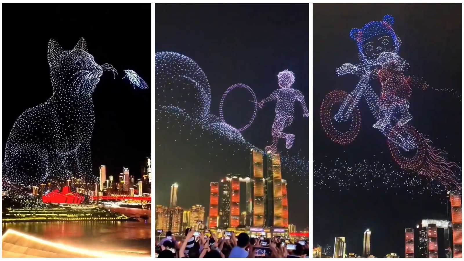 Çin drone gösterisi