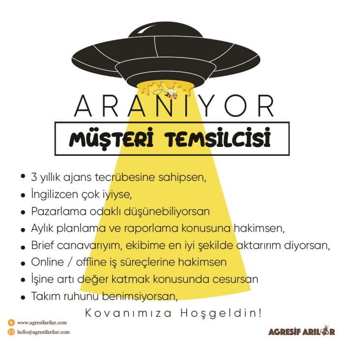 Agresif Arılar Müsteri Temsilcisi Arıyor Ajansa Müşteri Temsilcisi